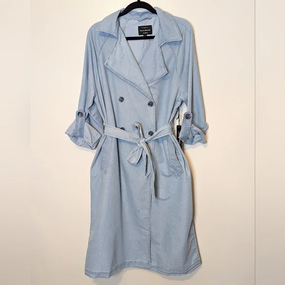 Light Blue Trench Coat - Picture 2 of 6
